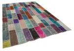 Patchwork Multi Pamuk Üzerine Yün El Dokuma Kilim-210x316 - Görsel 2