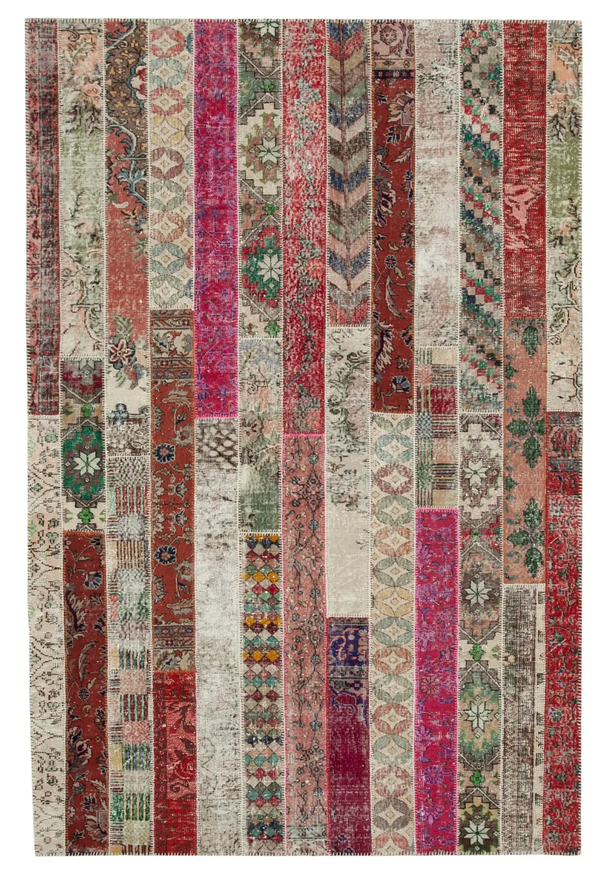 Rc_31044_0_Multicolor_Modern_Design_Patchwork_Rugs Patchwork Multi Pamuk Üzerine Yün El Dokuma Kilim-203x308 - Görsel 1