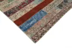 Patchwork Multi Pamuk Üzerine Yün El Dokuma Kilim-203x305 - Görsel 4
