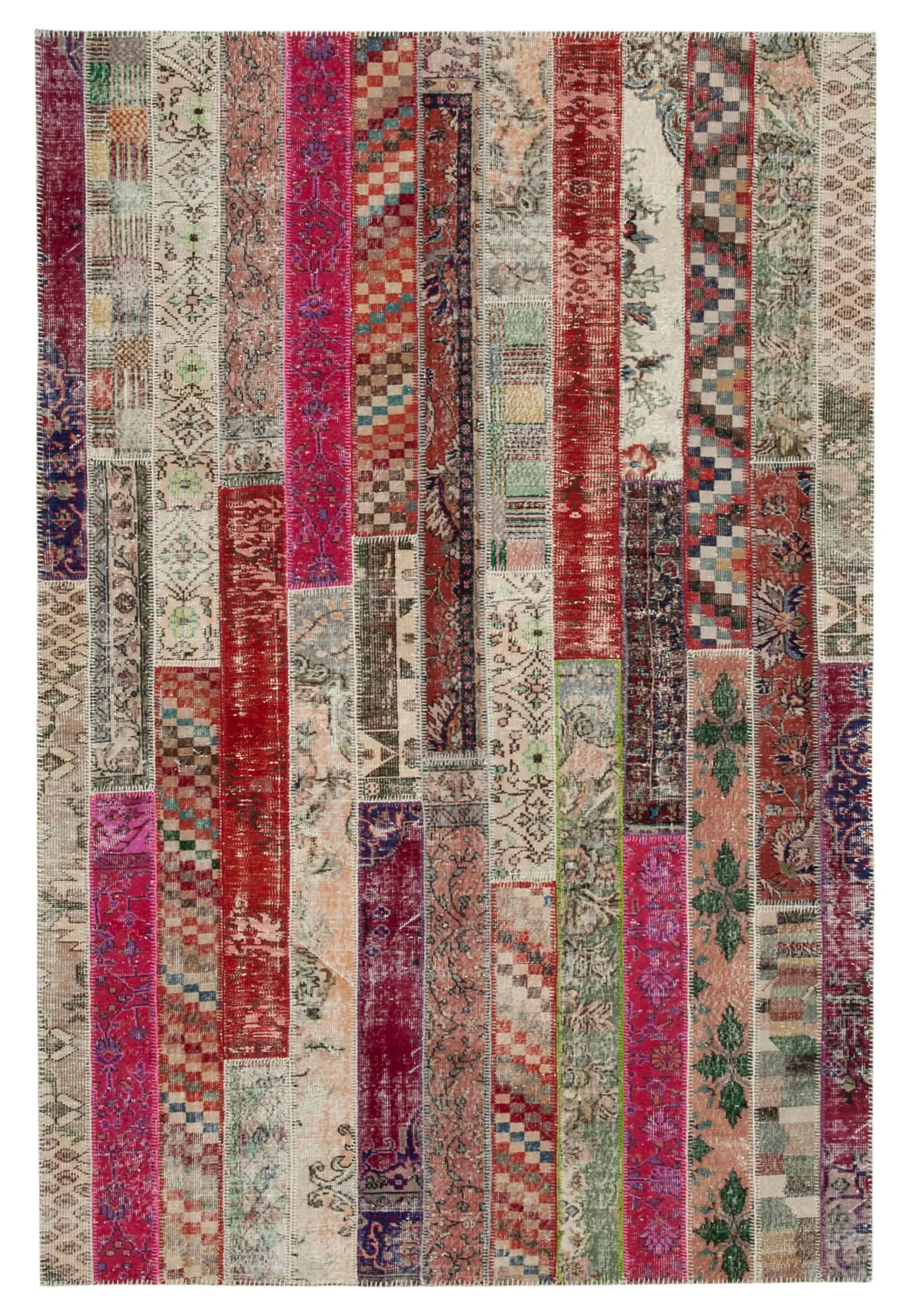 Rc_31047_0_Multicolor_Modern_Design_Patchwork_Rugs Patchwork Multi Pamuk Üzerine Yün El Dokuma Kilim-202x306 - Görsel 1