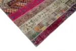 Patchwork Multi Pamuk Üzerine Yün El Dokuma Kilim-202x306 - Görsel 4