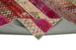 Patchwork Multi Pamuk Üzerine Yün El Dokuma Kilim-202x306 - Görsel 6