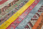 Patchwork Multi Pamuk Üzerine Yün El Dokuma Kilim-203x305 - Görsel 5