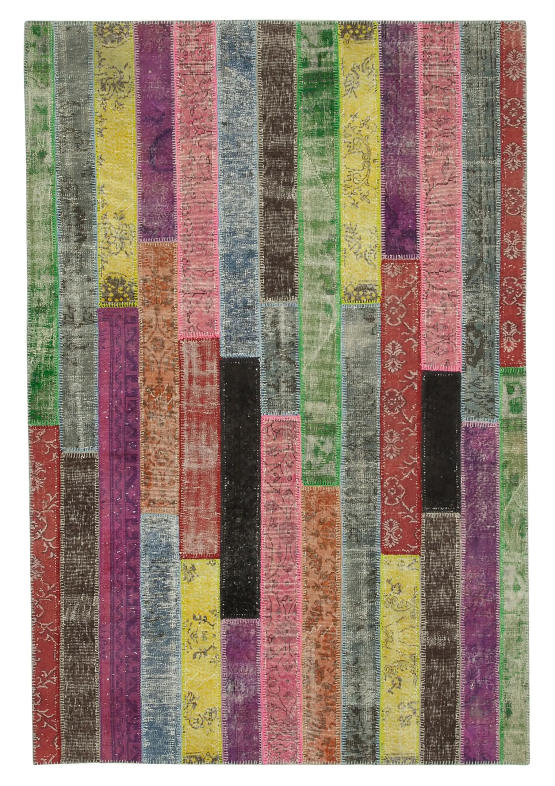 Rc_31051_0_Multicolor_Modern_Design_Patchwork_Rugs Patchwork Multi Pamuk Üzerine Yün El Dokuma Kilim-201x300 - Görsel 1
