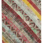 Patchwork Multi Pamuk Üzerine Yün El Dokuma Kilim-200x305