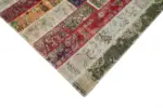 Patchwork Multi Pamuk Üzerine Yün El Dokuma Kilim-201x298 - Görsel 4