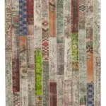 Patchwork Multi Pamuk Üzerine Yün El Dokuma Kilim-200x300