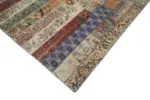 Patchwork Multi Pamuk Üzerine Yün El Dokuma Kilim-200x300 - Görsel 4