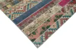 Patchwork Multi Pamuk Üzerine Yün El Dokuma Kilim-204x305 - Görsel 4