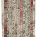 Patchwork Multi Pamuk Üzerine Yün El Dokuma Kilim-203x305