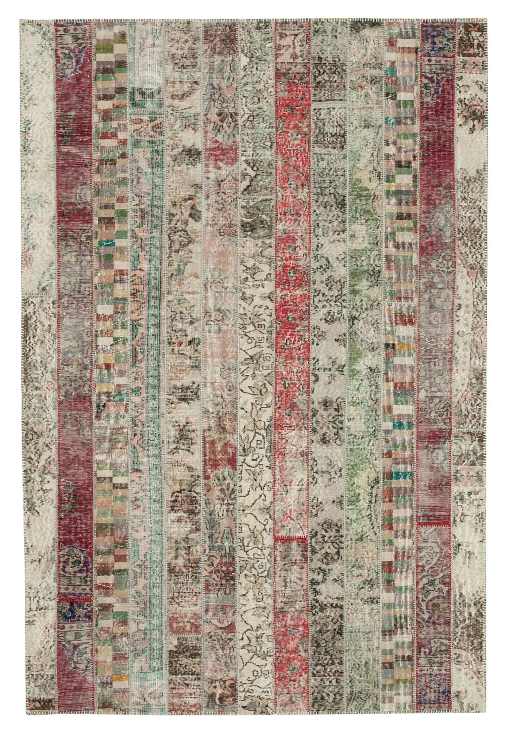 Rc_31058_0_Multicolor_Modern_Design_Patchwork_Rugs Patchwork Multi Pamuk Üzerine Yün El Dokuma Kilim-203x305 - Görsel 1