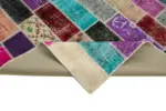 Patchwork Multi Pamuk Üzerine Yün El Dokuma Kilim-198x298 - Görsel 6