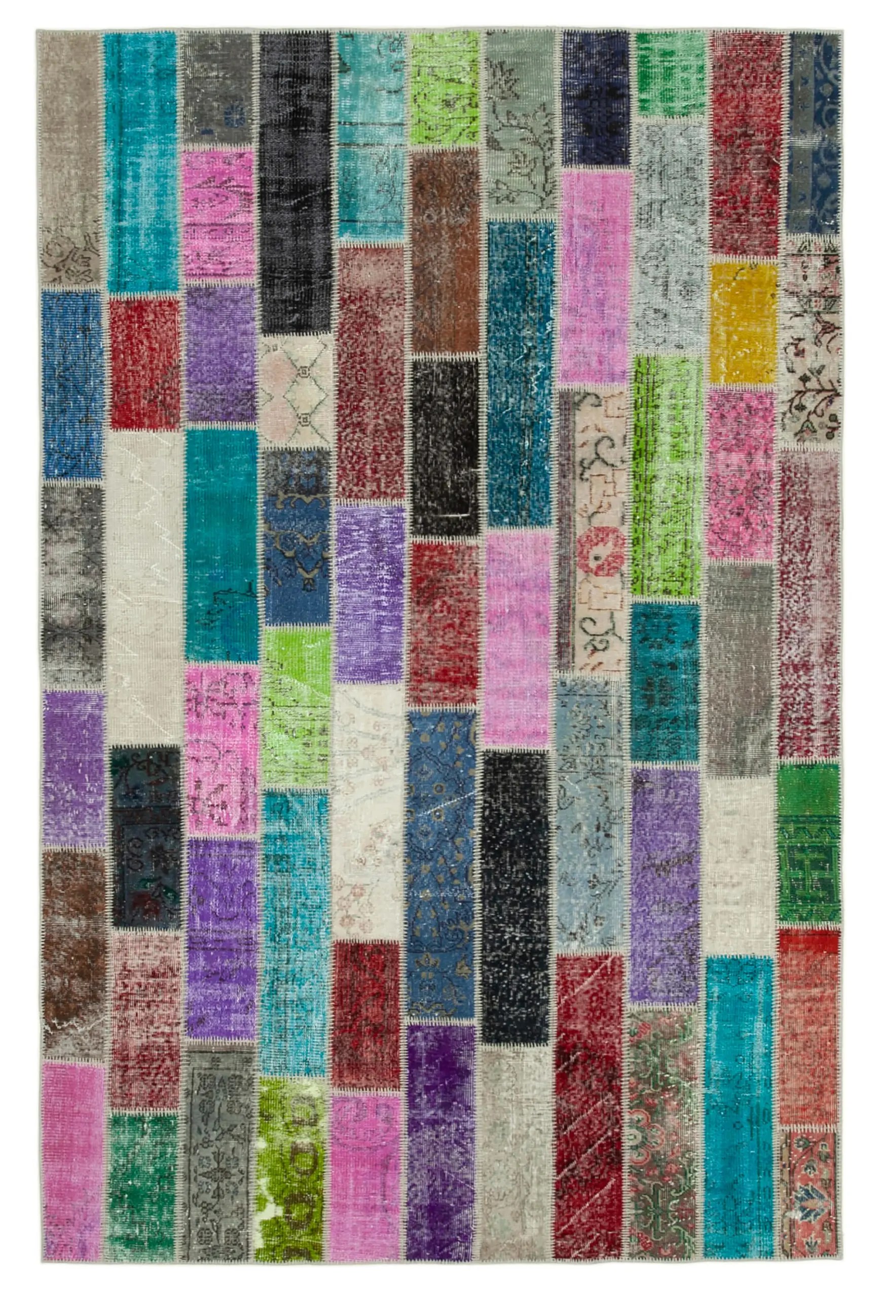 Rc_31063_0_Multicolor_Modern_Design_Patchwork_Rugs Patchwork Multi Pamuk Üzerine Yün El Dokuma Kilim-195x304 - Görsel 1