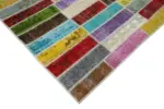 Patchwork Multi Pamuk Üzerine Yün El Dokuma Kilim-200x311 - Görsel 4