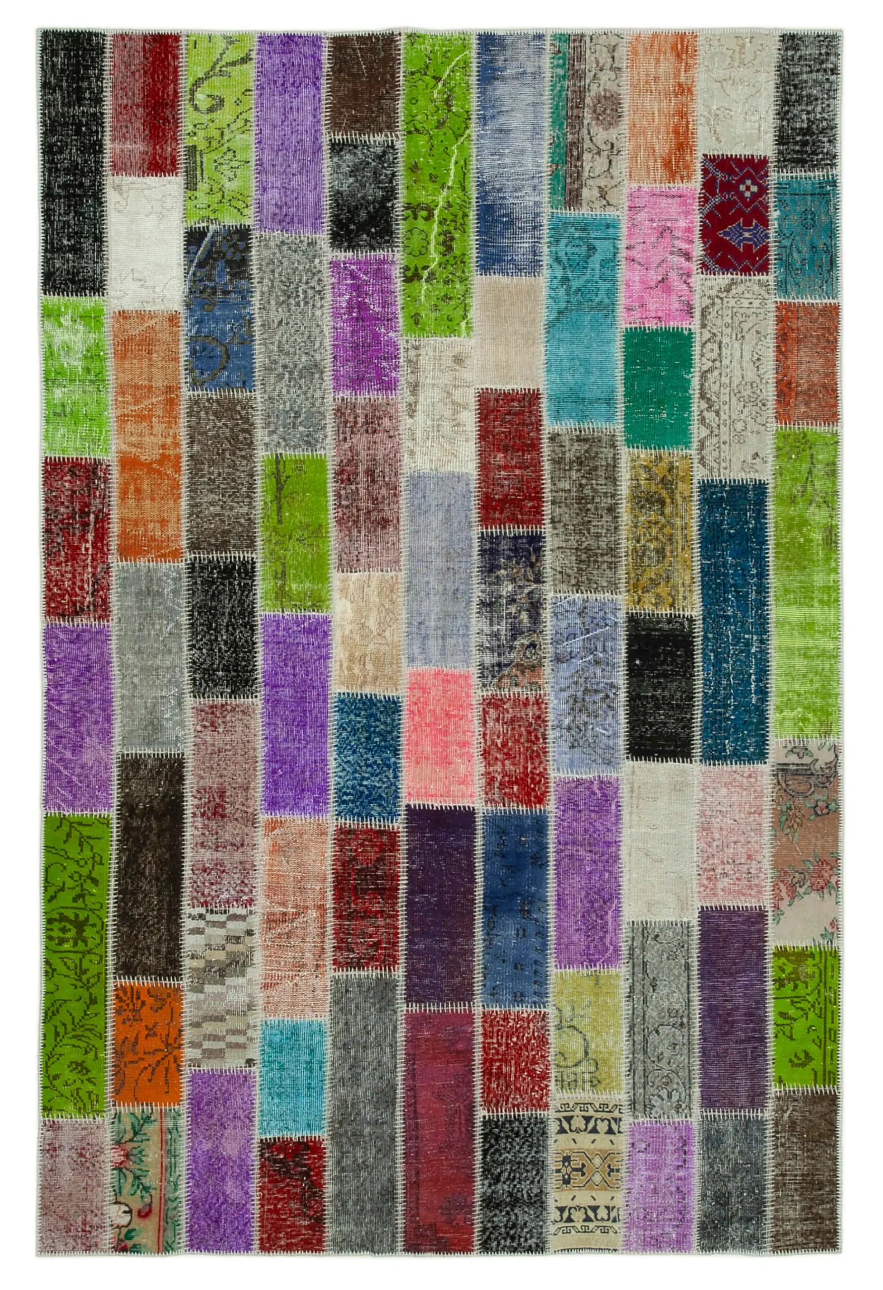 Rc_31066_0_Multicolor_Modern_Design_Patchwork_Rugs Patchwork Multi Pamuk Üzerine Yün El Dokuma Kilim-198x304 - Görsel 1