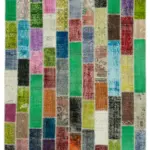 Patchwork Multi Pamuk Üzerine Yün El Dokuma Kilim-200x295