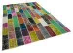 Patchwork Multi Pamuk Üzerine Yün El Dokuma Kilim-200x295 - Görsel 2