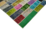 Patchwork Multi Pamuk Üzerine Yün El Dokuma Kilim-200x295 - Görsel 4