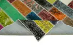 Patchwork Multi Pamuk Üzerine Yün El Dokuma Kilim-200x295 - Görsel 6