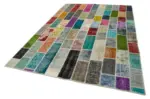 Patchwork Multi Pamuk Üzerine Yün El Dokuma Kilim-200x303 - Görsel 3