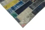 Patchwork Multi Pamuk Üzerine Yün El Dokuma Kilim-204x304 - Görsel 4