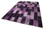 Patchwork Mor Pamuk Üzerine Yün El Dokuma Kilim-206x300 - Görsel 3