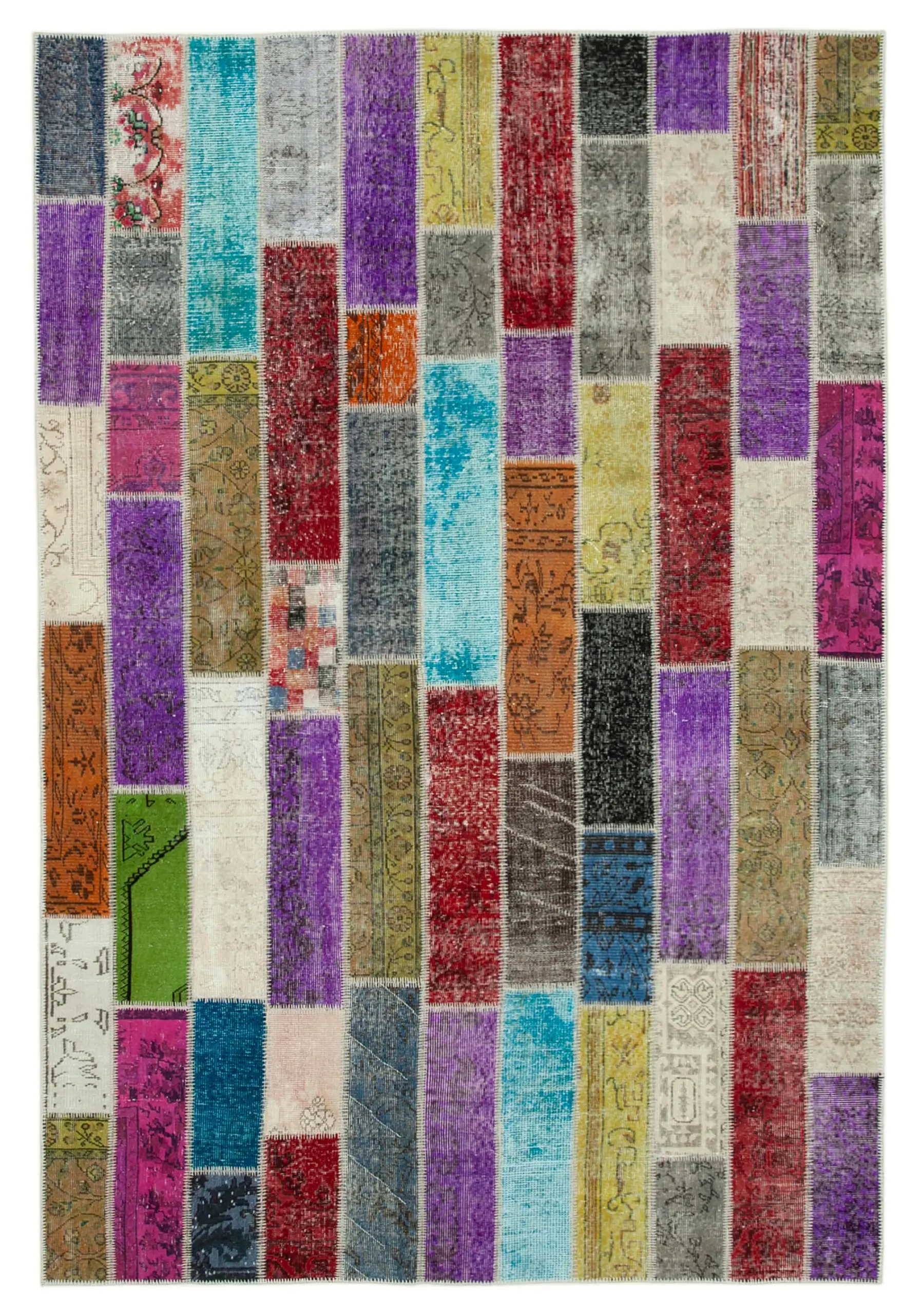 Rc_31072_0_Multicolor_Modern_Design_Patchwork_Rugs Patchwork Multi Pamuk Üzerine Yün El Dokuma Kilim-203x300 - Görsel 1