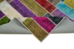 Patchwork Multi Pamuk Üzerine Yün El Dokuma Kilim-203x300 - Görsel 6