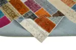 Patchwork Multi Pamuk Üzerine Yün El Dokuma Kilim-203x300 - Görsel 6