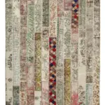 Patchwork Multi Pamuk Üzerine Yün El Dokuma Kilim-202x304