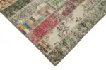 Patchwork Multi Pamuk Üzerine Yün El Dokuma Kilim-202x304 - Görsel 4