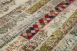 Patchwork Multi Pamuk Üzerine Yün El Dokuma Kilim-202x304 - Görsel 5