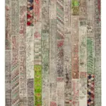 Patchwork Multi Pamuk Üzerine Yün El Dokuma Kilim-200x302