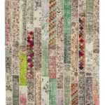 Patchwork Multi Pamuk Üzerine Yün El Dokuma Kilim-202x303