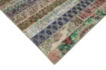 Patchwork Multi Pamuk Üzerine Yün El Dokuma Kilim-202x303 - Görsel 4