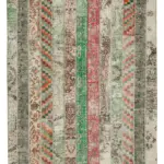 Patchwork Multi Pamuk Üzerine Yün El Dokuma Kilim-202x303