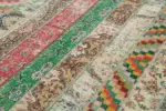 Patchwork Multi Pamuk Üzerine Yün El Dokuma Kilim-202x303 - Görsel 5