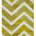 Patchwork Sarı Pamuk Üzerine Yün El Dokuma Kilim-204x294