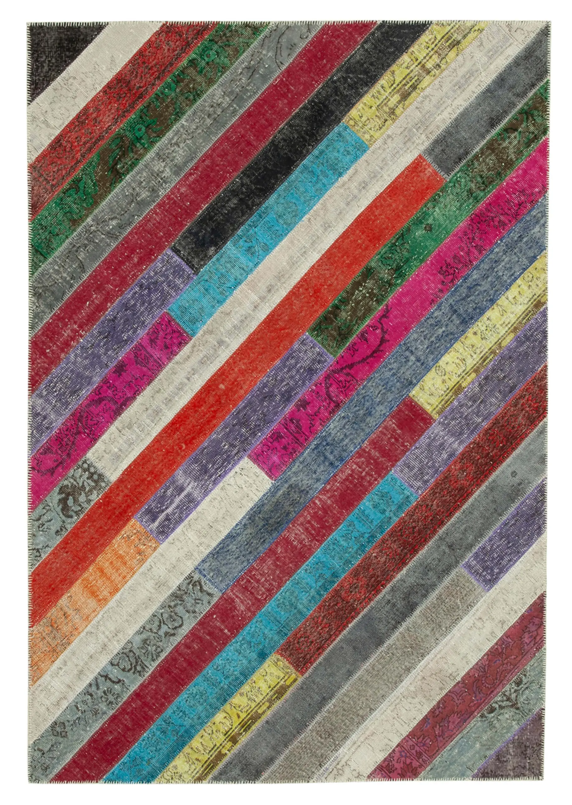 Rc_31089_1_Multicolor_Modern_Design_Patchwork_Rugs Patchwork Multi Pamuk Üzerine Yün El Dokuma Kilim-205x296 - Görsel 1