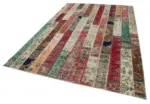 Patchwork Multi Pamuk Üzerine Yün El Dokuma Kilim-201x302 - Görsel 3