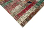 Patchwork Multi Pamuk Üzerine Yün El Dokuma Kilim-201x302 - Görsel 4