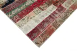 Patchwork Multi Pamuk Üzerine Yün El Dokuma Kilim-202x300 - Görsel 4
