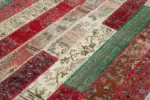 Patchwork Multi Pamuk Üzerine Yün El Dokuma Kilim-202x300 - Görsel 5