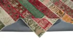 Patchwork Multi Pamuk Üzerine Yün El Dokuma Kilim-202x300 - Görsel 6