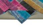 Patchwork Multi Pamuk Üzerine Yün El Dokuma Kilim-200x300 - Görsel 6