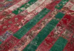 Patchwork Multi Pamuk Üzerine Yün El Dokuma Kilim-200x301 - Görsel 5