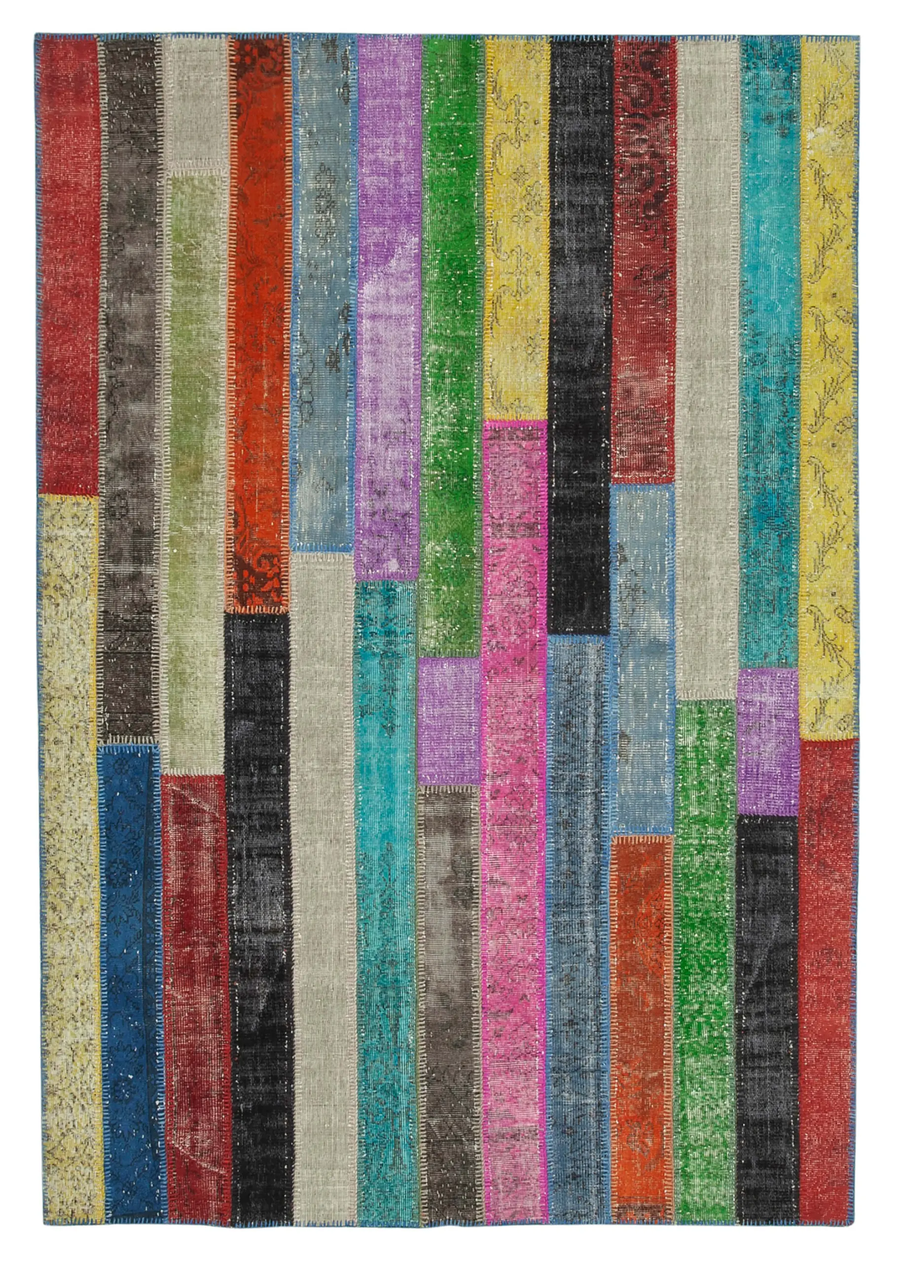 Rc_31098_1_Multicolor_Modern_Design_Patchwork_Rugs Patchwork Multi Pamuk Üzerine Yün El Dokuma Kilim-208x302 - Görsel 1