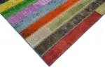 Patchwork Multi Pamuk Üzerine Yün El Dokuma Kilim-208x302 - Görsel 4