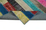 Patchwork Multi Pamuk Üzerine Yün El Dokuma Kilim-208x302 - Görsel 6