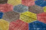 Patchwork Multi Pamuk Üzerine Yün El Dokuma Kilim-202x309 - Görsel 5